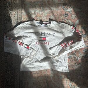 Tommy Hilfiger White Logo Long-Sleeve Tee